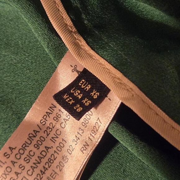 Massimo Dutti Green Bomber Jacket Drawstring Waist XS Casual‎ Coat - Picture 5 of 8
